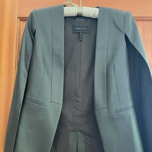 BCBG Maxazaria vegan leather cape jacket
